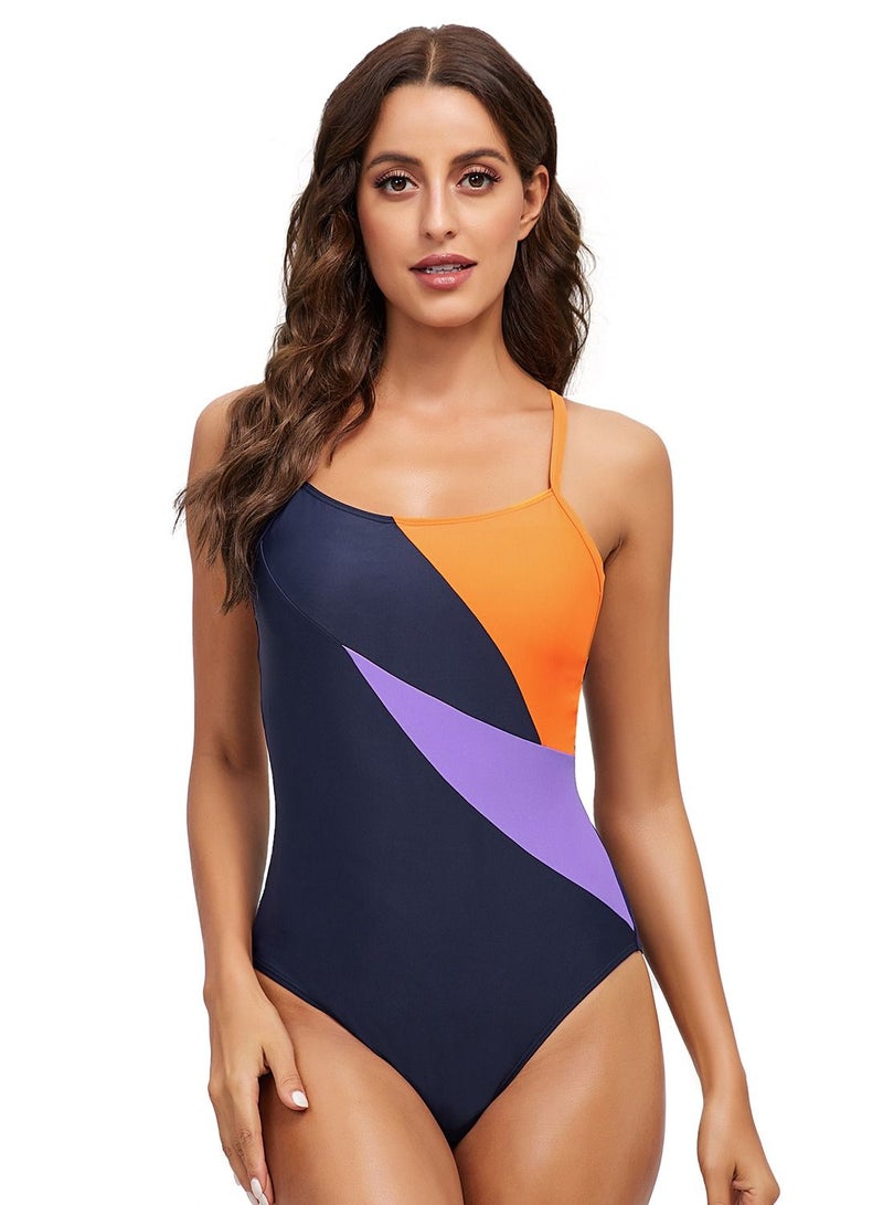 Loquat Color-block one-piece swimsuit  - Image 1