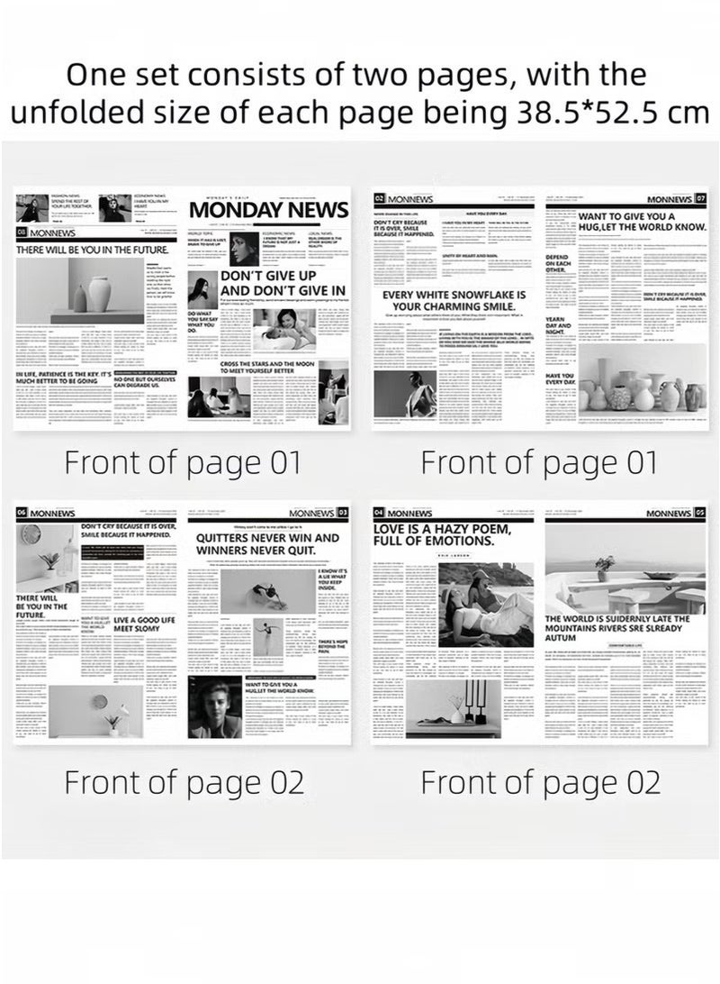الضفدع الحقيقي 6 قطع من دعامات تصوير الصحف الإنجليزية، ملابس عصرية، ديكور منزلي، دعامات خلفية لتصوير الطعام، ورق تغليف الزهور، ديكورات جو - Image 2