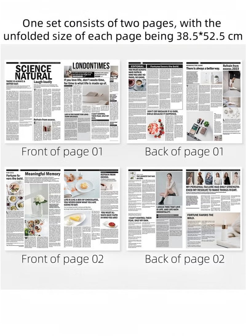 الضفدع الحقيقي 6 قطع من دعامات تصوير الصحف الإنجليزية، ملابس عصرية، ديكور منزلي، دعامات خلفية لتصوير الطعام، ورق تغليف الزهور، ديكورات جو - Image 3