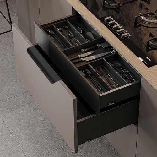 Malimali 10 Pack Black Finger Edge Pulls for Cabinets Wardrobes 7.87" Drawer Pulls Kitchen Cabinet Handles Modern Aluminum Concealed Tab Pulls for Closet Door, Matte Black - Image 4