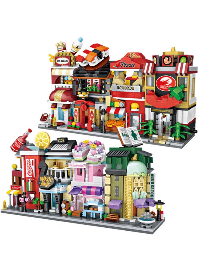 Mixed Batch LOZ Building Blocks Street View Three-dimensional Model Creative Assembled Toys MINI House Gift Procurement-Color:1646 Bakery - Image 5