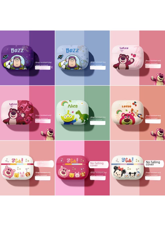 Generic - Strawberry Bear Family Airpods Protective Case Cartoon Cute Suitable For Apple 1/2/3 Generation Bluetooth Headset Soft Case-Color:Zoo-purple-Model:AirpdosPRO2 Generation - Image 1