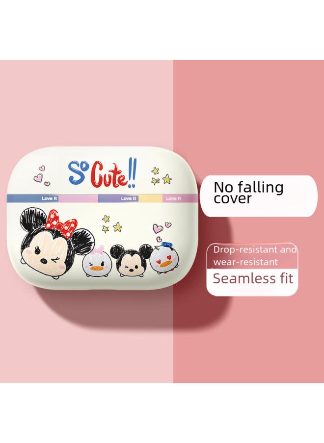 Generic - Strawberry Bear Family Airpods Protective Case Cartoon Cute Suitable For Apple 1/2/3 Generation Bluetooth Headset Soft Case-Color:Zoo-purple-Model:AirpdosPRO2 Generation - Image 1