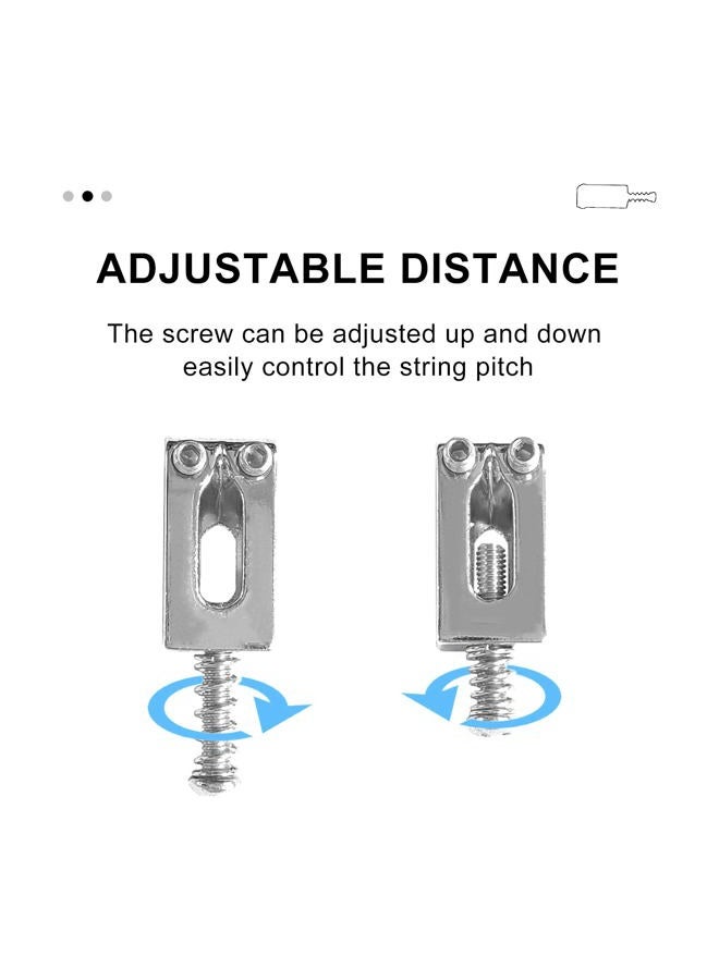 SAPHUE Guitar Bridge Saddle with Spring Screws Wrench Tremolo for Fender Strat Stratocaster Tele Telecaster Electric Guitar Replacement Parts Accessories 6Pcs Bridge Saddles（Chrome） - Image 3