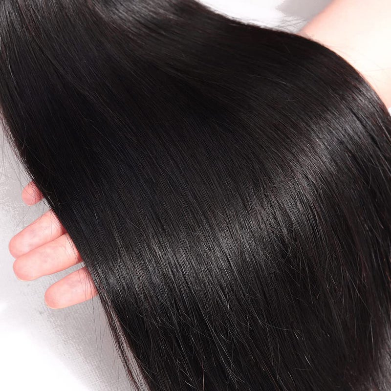 Subella Brazilian Straight Hair 3 Bundles 14 16 18inch Grade 10A Virgin Straight Human Hair Bundles Natural Black Color Hair Extensions - Image 4