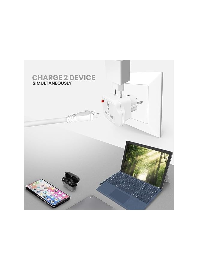 Travel Adapter For Saudi Arabia/Us/Uk/Japan/China/Australia Plug Converter To Eu/Germany Plug And Others To 2 Pin European Plug Adapter Pack Of 3 - Image 3