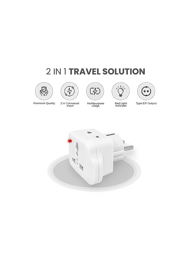 Travel Adapter For Saudi Arabia/Us/Uk/Japan/China/Australia Plug Converter To Eu/Germany Plug And Others To 2 Pin European Plug Adapter Pack Of 3 - Image 4