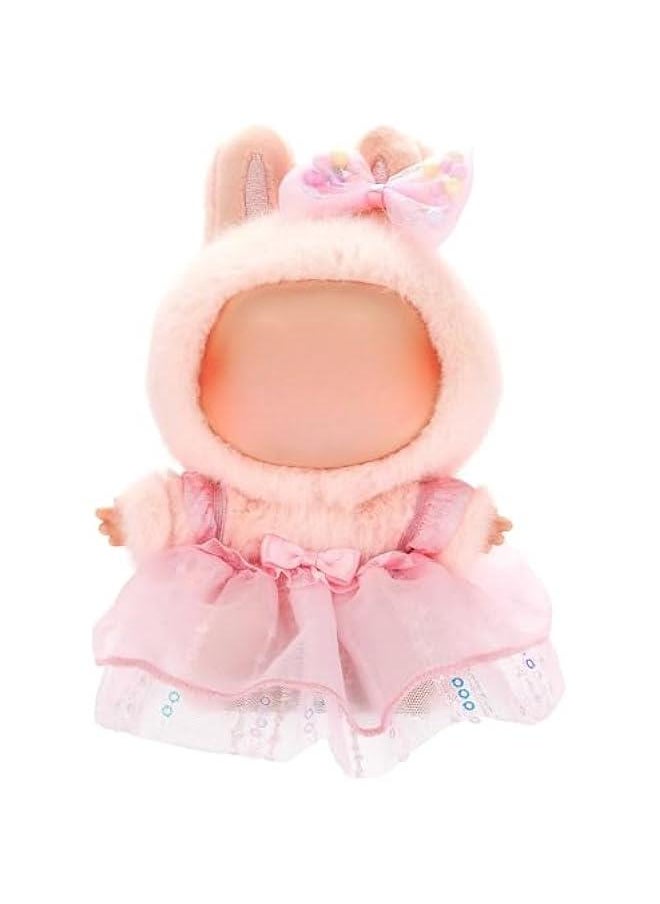Arabest Designed for Labubu Clothes, Adorable Chic Dress Set for 17cm Labubu Dolls, Doll Clothes for Labubu Accessories (NO Doll) (Pink Gauze Skirt + Hairband)  - Image 1