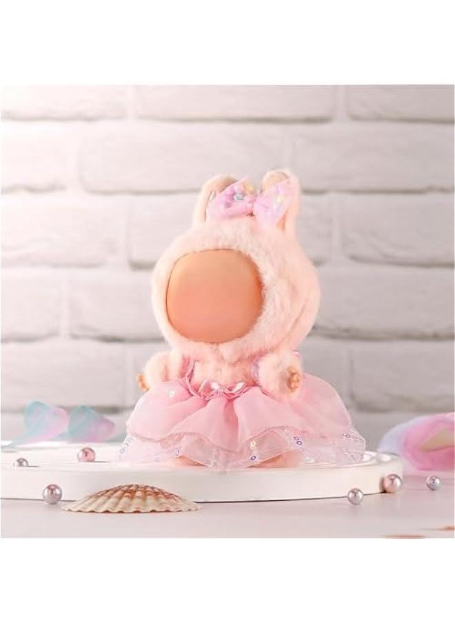 Arabest Designed for Labubu Clothes, Adorable Chic Dress Set for 17cm Labubu Dolls, Doll Clothes for Labubu Accessories (NO Doll) (Pink Gauze Skirt + Hairband)  - Image 3