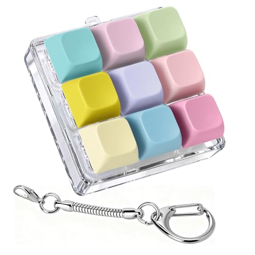 Axlksia Keyboard Fidget Toy Fidget Clicker Keyboard Fidget Keychain Button Fidget Gifts for Adults to Relieve Stress and Pass Time Style U - Image 1