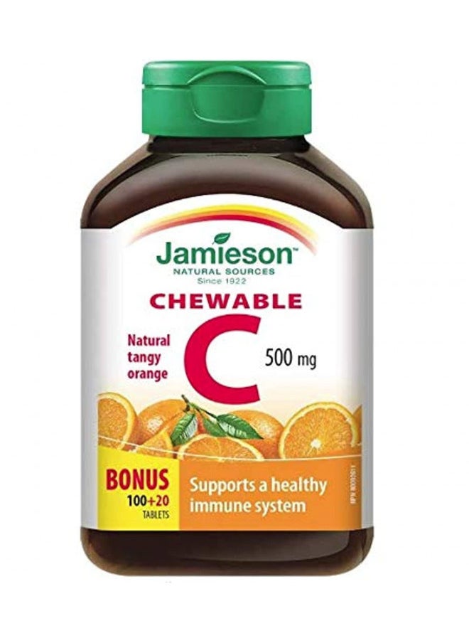 Jamieson Jamieson Vitamin C Chewable 500 mg - Tangy Orange, 120 tabs Bonus 