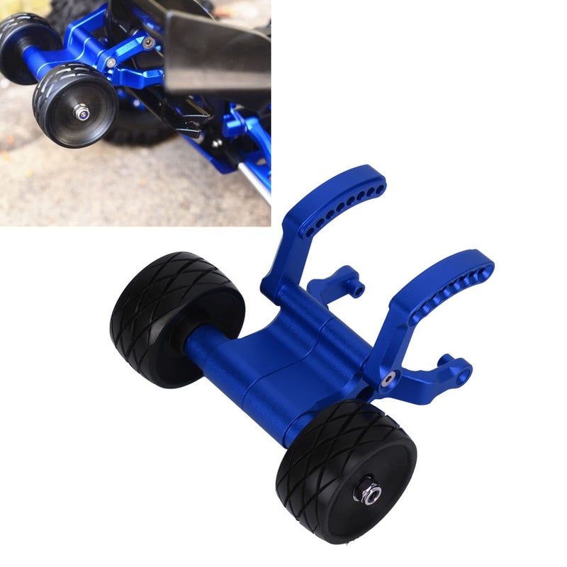 Aluminum Alloy Adjustable Angle RC Wheelie Bar With Double Wheel High Toughness Blue - Image 3