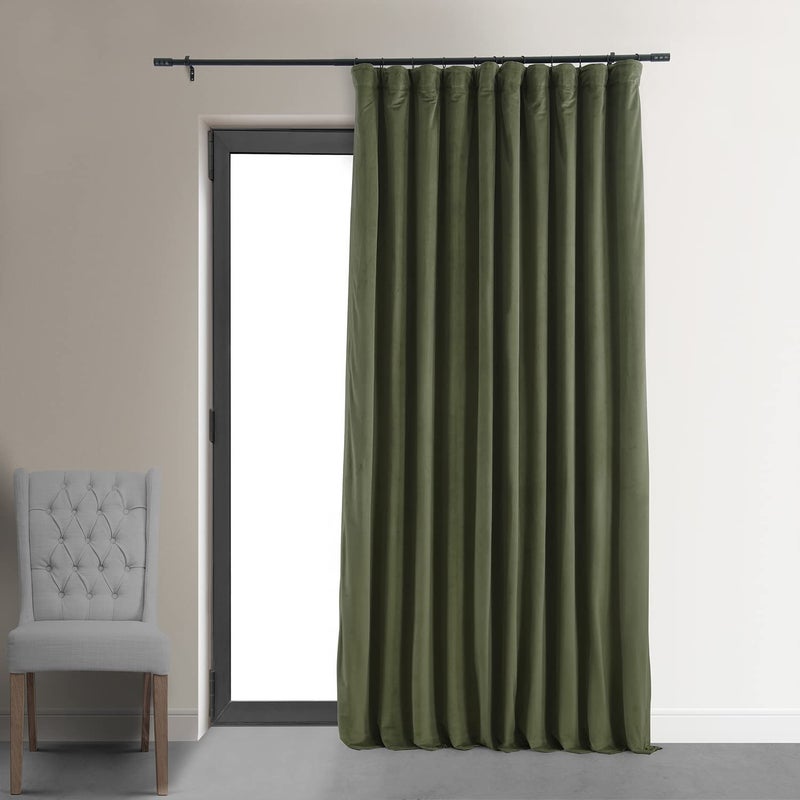 HPD Half Price Drapes HPD Half Price Drapes Signature Velvet Thermal Blackout Curtains for Living Room 108 Inch Long 1 Panel Rod Pocket Insulated Blackout Curtains for Bedroom Window Curtains 100W x 108L Hunter Green 