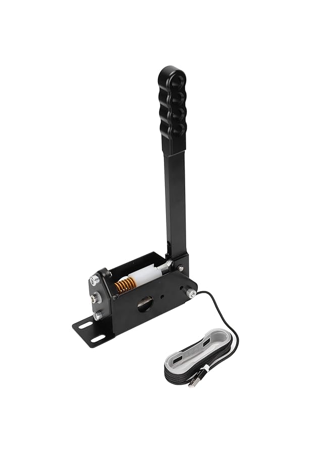 Usb Handbrake 64Bit Universal Pc Handbrake Windows Professional Gaming Peripherals For G25 G27 G29 T500 Sim Racing Games Aluminium Alloy Black Handbrake Simulation Performance Handbrake  - Image 1