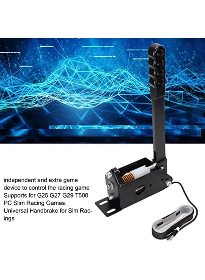 Usb Handbrake 64Bit Universal Pc Handbrake Windows Professional Gaming Peripherals For G25 G27 G29 T500 Sim Racing Games Aluminium Alloy Black Handbrake Simulation Performance Handbrake  - Image 2