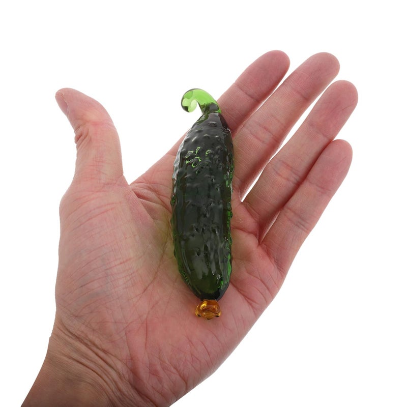قطعة عرض زجاجية على شكل خيار، مركزية لطاولة، نموذج خضروات بحجم طبيعي، ديكور منزلي - Image 5