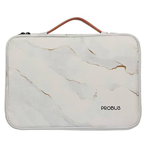 Probus Grey Gold Marble Canvas Printed Laptop Sleeve Case Cover for MacBook/Laptop | Compatible with 15.6" Laptops - Image 1