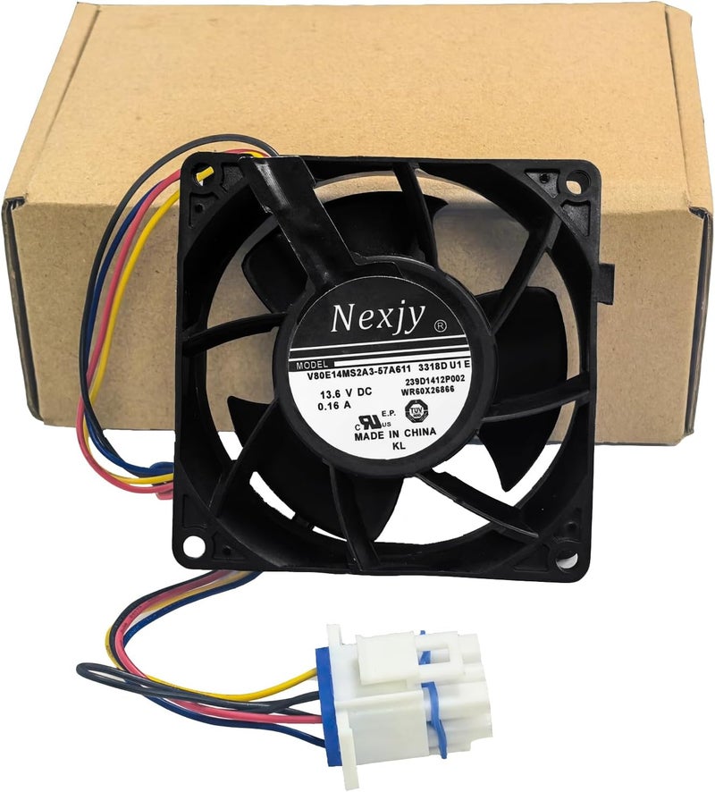 Nexjy 2025 Upgraded OEM WR60X26866 Refrigerator Evaporator Fan Motor, Compatible with GE Refrigrator, Replace V80E14MS2A3-57A611 WR60X10341, WR60X26030, WR60X10356, WR60X10357, Ap6278228-10 Years Warranty - Image 1