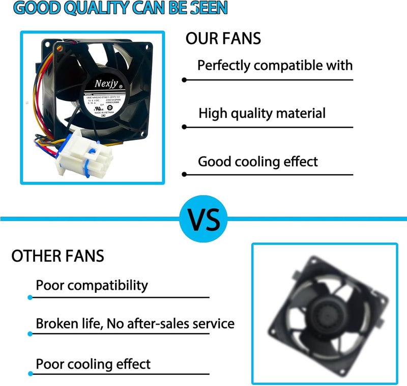 Nexjy 2025 Upgraded OEM WR60X26866 Refrigerator Evaporator Fan Motor, Compatible with GE Refrigrator, Replace V80E14MS2A3-57A611 WR60X10341, WR60X26030, WR60X10356, WR60X10357, Ap6278228-10 Years Warranty - Image 4