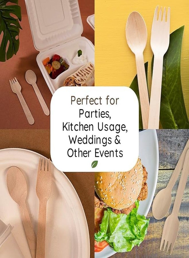 SANWALSA [ Pack of 100pcs, 160mm] Disposable Wooden Spoons | Wooden Dining Tableware Spoons Set | Ideal for Birthday, Wedding, Events & Party - Image 2