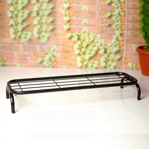 D&V ENGINEERING - Creative in innovation D&V Engineering Metal Plant Stands for Indoor & Outdoor Use | 26-Inch Wide Flower Pot Stand for Balcony, Patio and Garden | No Assembly Required | Pack of 2, Black - Image 5