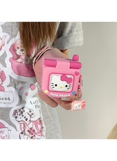 Ins Girl Flip Mirror KT Applicable Airpods Protective Case 2 For Apple Wireless Bluetooth 3 Generation Pro2 Earphone Case-color:Silicone-Flip Mirror KT Headphone Cover Single Shell-Applicable Models:Airpods1/2 Generation