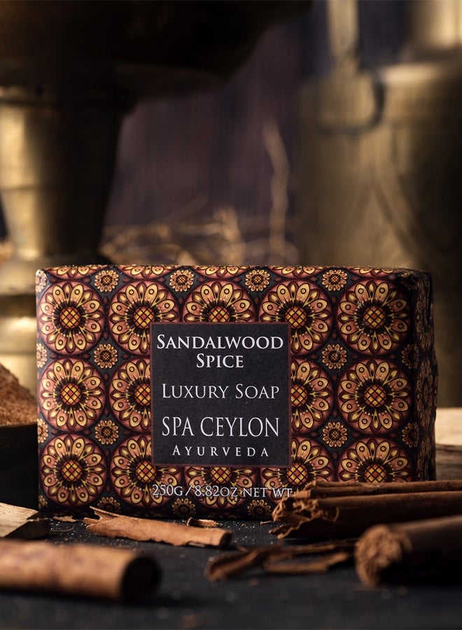 spa ceylon Sandalwood Spice Luxury Soap | Herbal Soap | Bath Soap | All Natural |Ayurveda | for All Skin Types | 250g - Image 2