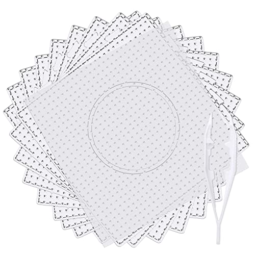 AUGSUN 9pcs 5mm Large Square Fuse Beads Pegboards Plastic Beads Boards with Ironing Paper, Tweezers Craft - Image 1