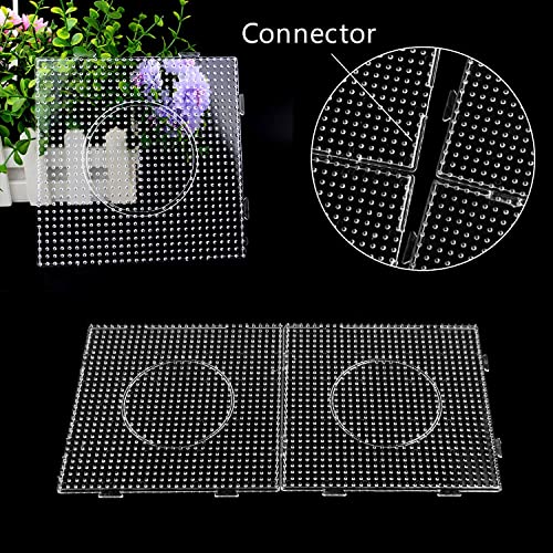 AUGSUN 9pcs 5mm Large Square Fuse Beads Pegboards Plastic Beads Boards with Ironing Paper, Tweezers Craft - Image 3
