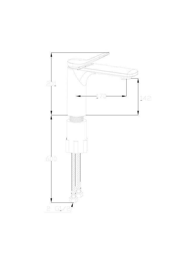 DANUBE HOME Milano Mita Basin Mixer With Pop Up Waste Brush Nickel - Image 2