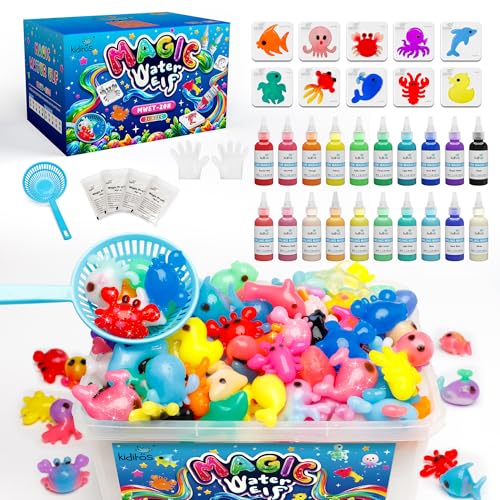 Kiditos Magic Water Elf Toy Kit  Squishies for Kids 20 Gels  10 Molds Magic Gel Water Pets Sensory DIY Craft Kit Party Favors  Gifts for Kids Ages 3 - Image 1