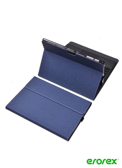 Case Cover for 12.3 Inch Microsoft Surface Pro 7 Plus/Pro 7/Pro 6/Pro 5/Pro 4 Tablet PU Leather Protective Shell compatible with keyboard Cover and Pen Holder Dark Blue