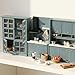 Cutemini Dollhouse Furniture 112 Miniature Display Shelf Bookshelf Storage Cabinet for Living Room Kitchen Room Blue - Image 4