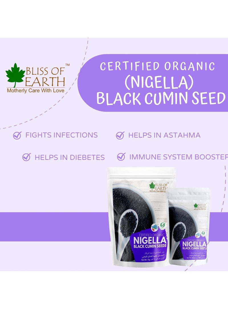 BLISS OF EARTH Certified Organic Black Cumin Kalonji Nigella Seeds 200GM  - Image 2