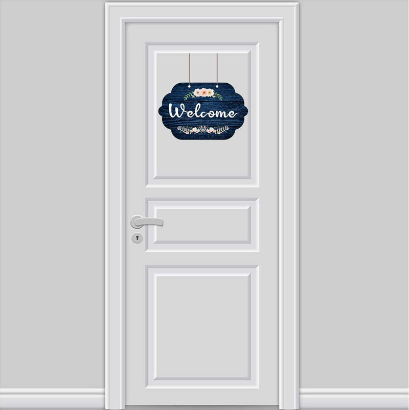 KREEPO Beautiful Floral Printed Welcome Wooden Wall Or Front Door Hanging Sign Board for Home Décor Size (11.5inchesx7inches) - Image 2