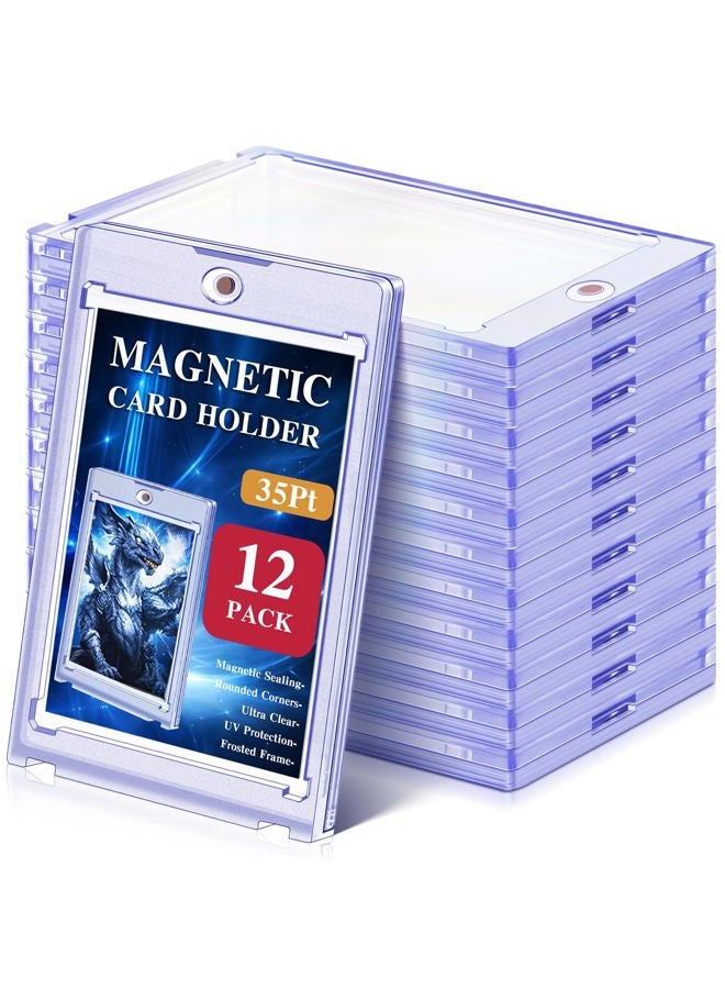 Kitoyz 12 ct Magnetic Card Holder for Trading Cards, 35PT Baseball Card Case Sports Card Protectors Magnet Top Loaders with UV Protection Fit for Game Cards,Football Cards - Image 1