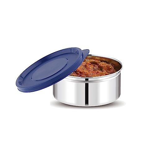 Attro Prime Stainless Steel Single Wall Storage Containers Airtight & Leak Proof Containers for Office Use, School, Picnic, 400 ml - Blue - Image 1