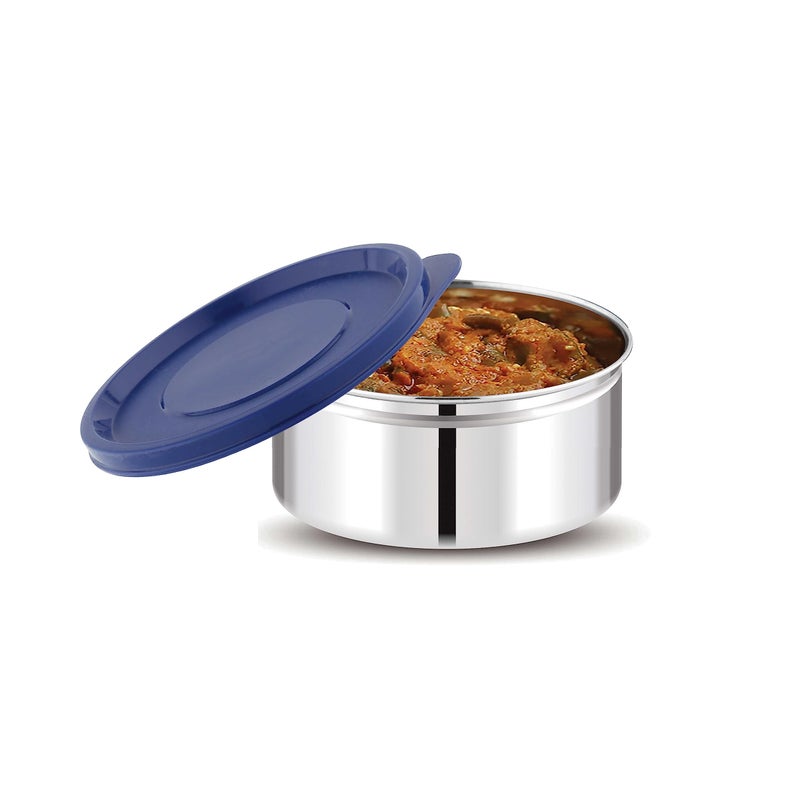 Attro Prime Stainless Steel Single Wall Storage Containers Airtight & Leak Proof Containers for Office Use, School, Picnic, 400 ml - Blue - Image 2