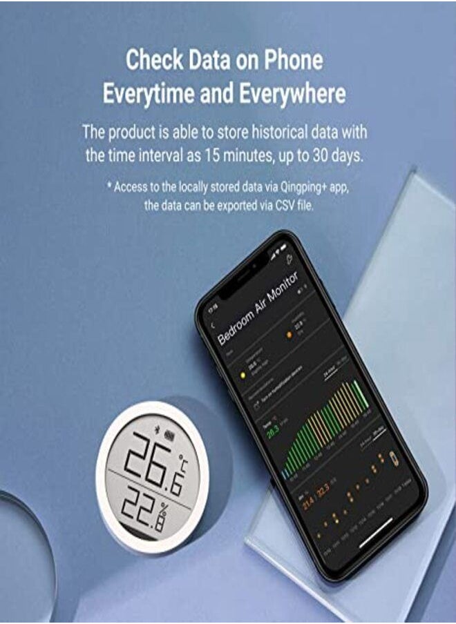 Qingping Smart Digital Humidity Sensor Bluetooth 5.0 Thermometer Hygrometer Lite Accurate Sensor Built-in Temperature & Relative Humidity Monitor Gauge for Indoor Home Sensor