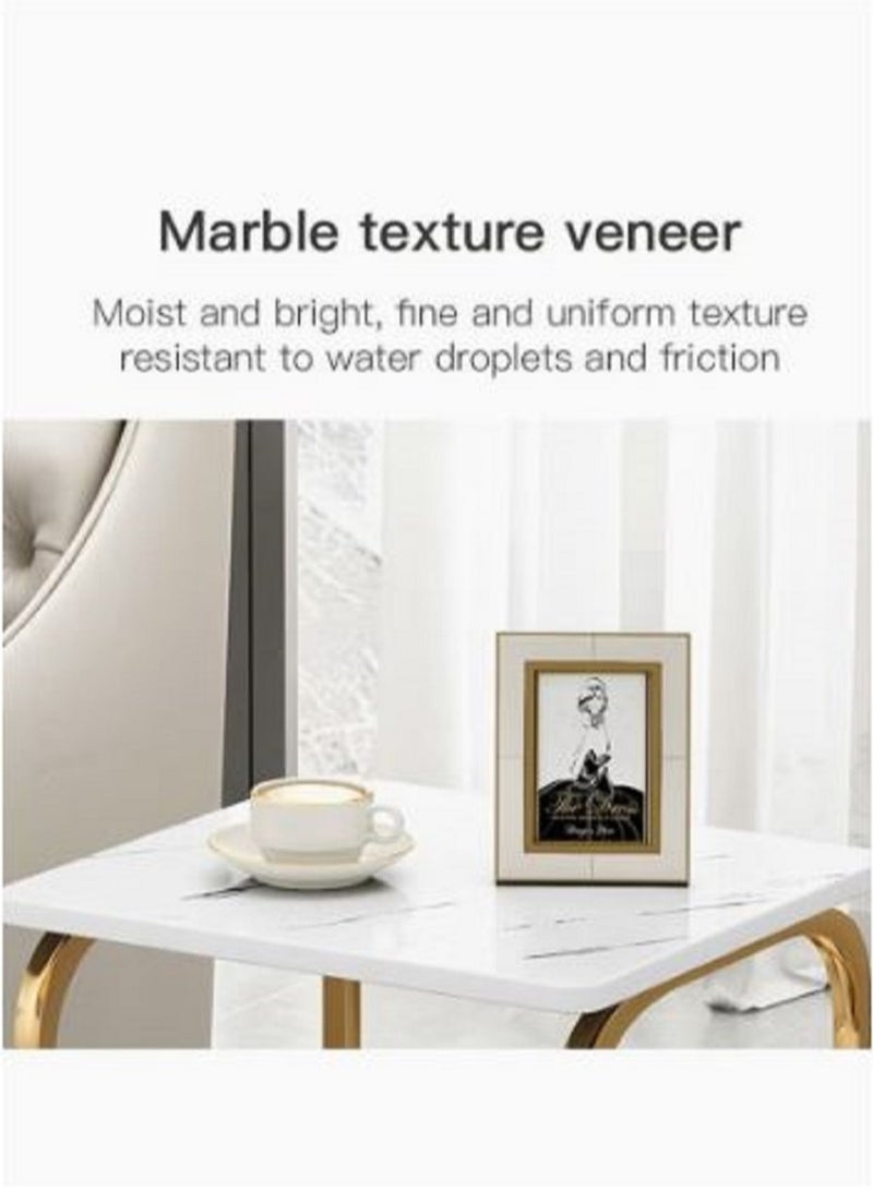 AGD 2 Piece Coffee Table Set with Bottom Shelf, Modern Marble Design Coffee Tables for Living Room Office Room (White&Black) - Image 5