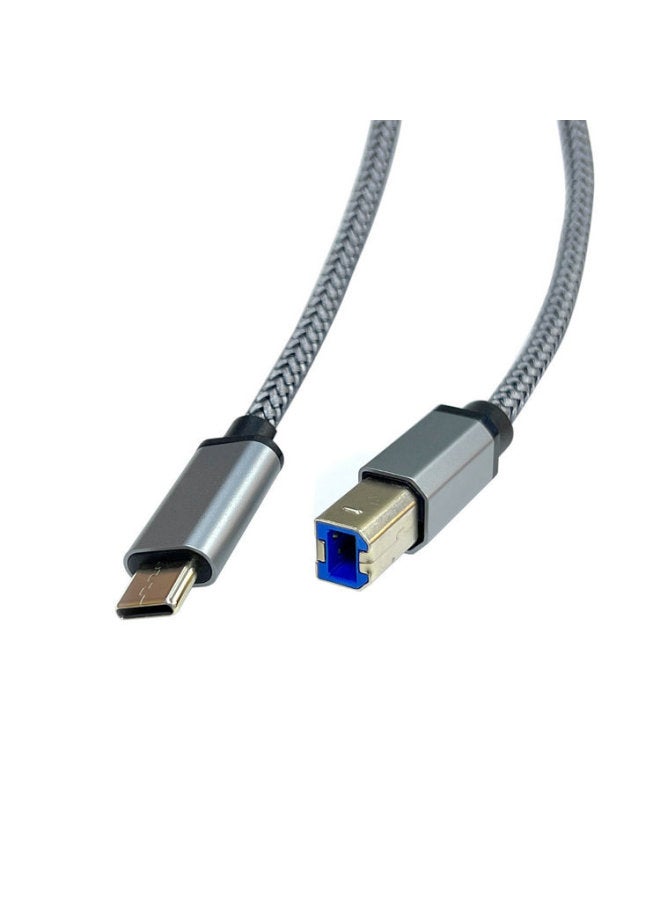 خط طابعة من النوع c إلى خط طباعة USB عالمي لأجهزة الكمبيوتر المحمولة والبيانو الإلكتروني بطول 1.5 متر - اللون: رمادي - طول الخط: 1.5 متر - Image 1