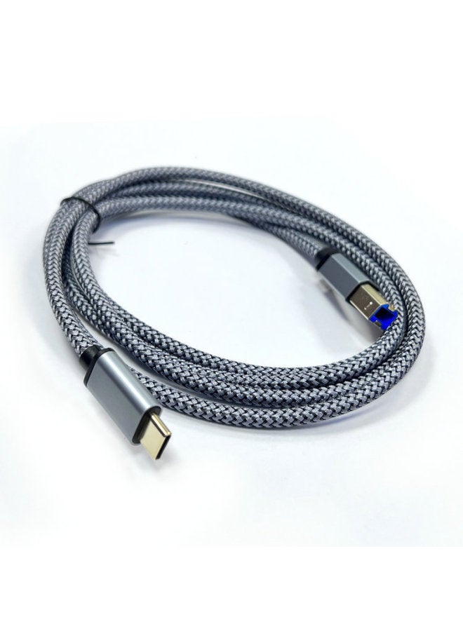 خط طابعة من النوع c إلى خط طباعة USB عالمي لأجهزة الكمبيوتر المحمولة والبيانو الإلكتروني بطول 1.5 متر - اللون: رمادي - طول الخط: 1.5 متر - Image 2