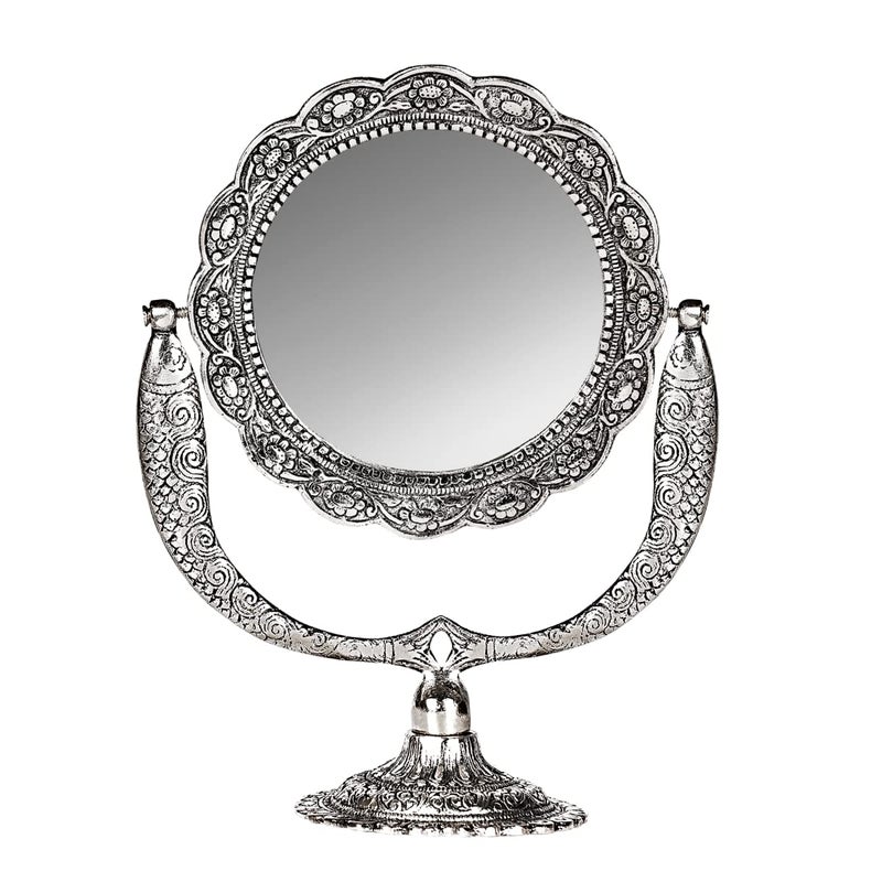 N/M NM Aluminium Fish Table Mirror Silver Plated Table top MirrorBest for Dressing TableHome Decor MakeupGifting  - Image 1