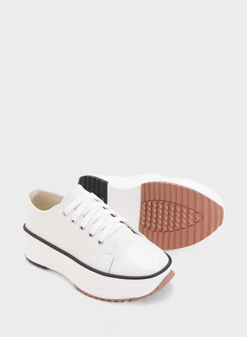 Ginger Canvas Lace Up Platform Sneaker  - Image 3