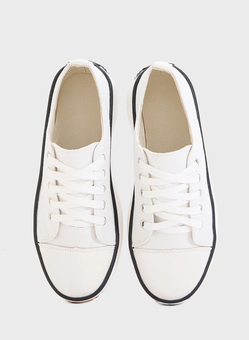 Ginger Canvas Lace Up Platform Sneaker