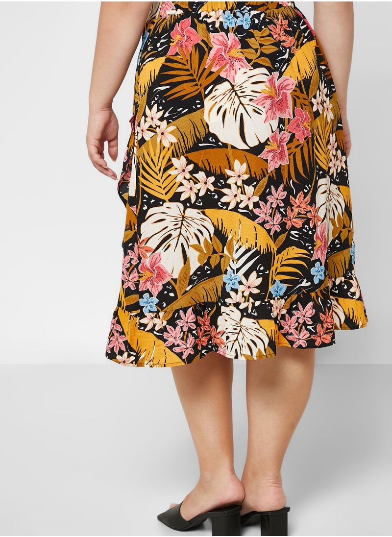 Only Carmakoma - High Waist Printed Skirt - Image 1