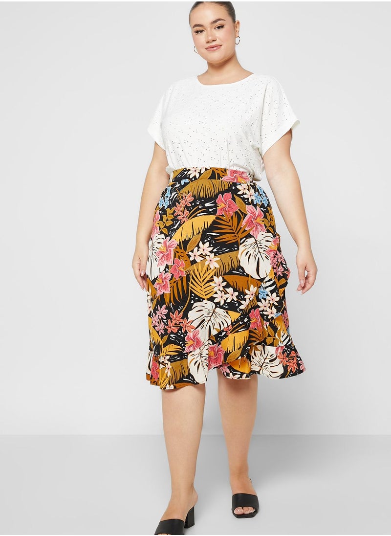 Only Carmakoma - High Waist Printed Skirt - Image 1