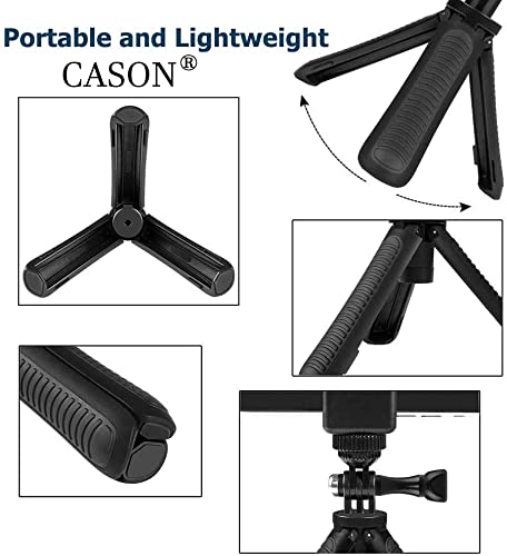 Cason -Tripod Monopod with Mini Selfie Stick & Tripod Kit for Action Camera Cason CN10,CS6, gopro Accessories, Gopro Hero 10/9/8/7/6/5, DJI Osmo Action,SJCAM and All Action Cameras (Black) - Image 2