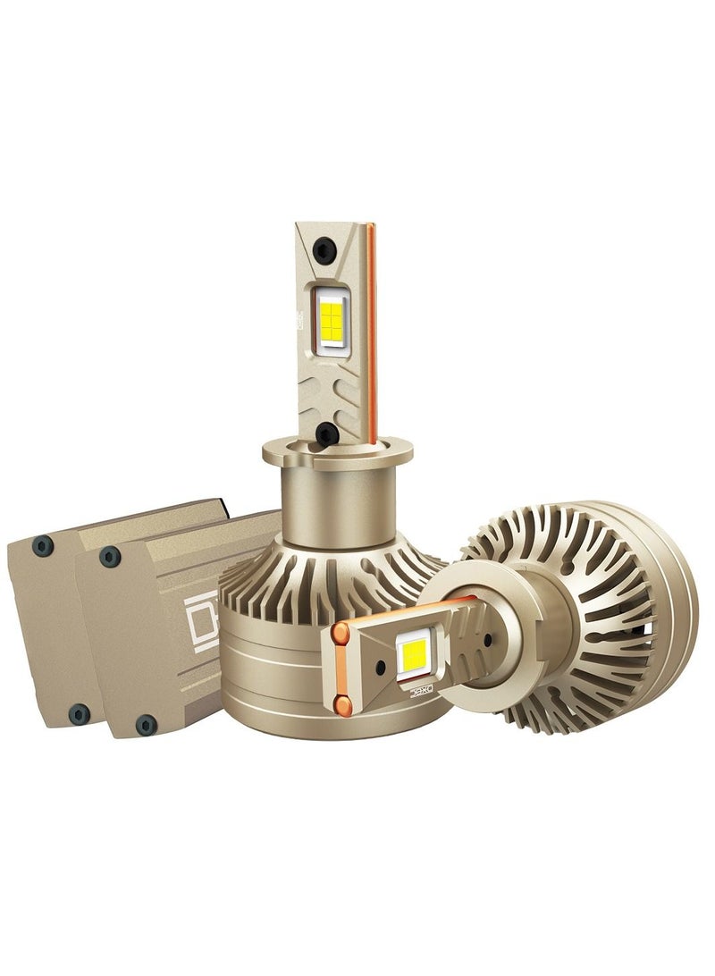 DXB-C Falcon H3 LED Car Headlight Bulbs, 120W 12000LM 300% Extremely Bright Light, 6500K Cool White LED Bulb for Low Beam and High Beam Headlights, Plug and Play, IP68 - Pack of 2 - Image 2