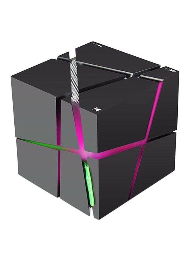 نيبمينينت مكبر صوت Q روبيك محمول يعمل بالبلوتوث ومزود بإضاءة LED أسود 